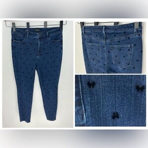Talbots High Rise Jegging‎ Bows Size 10 Coquette Feminine Romantic 32x26.5
